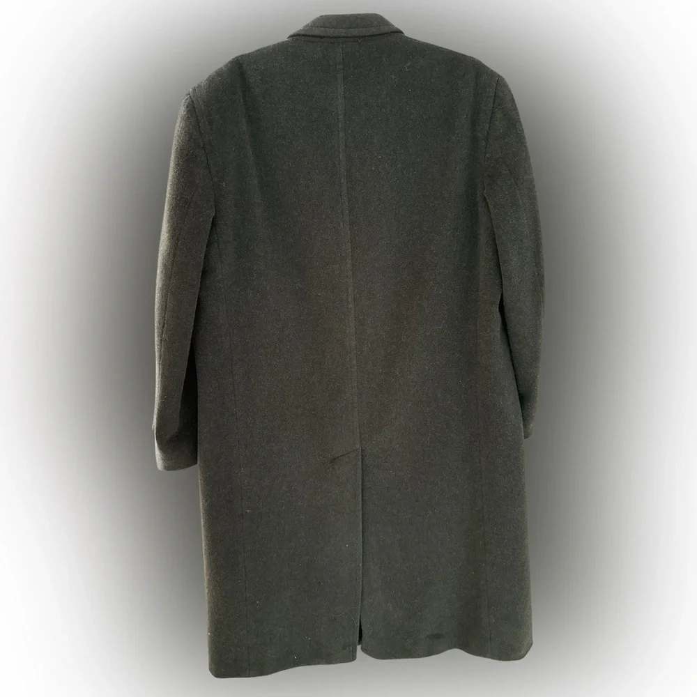 Classic Black Men's cashmere wool trench